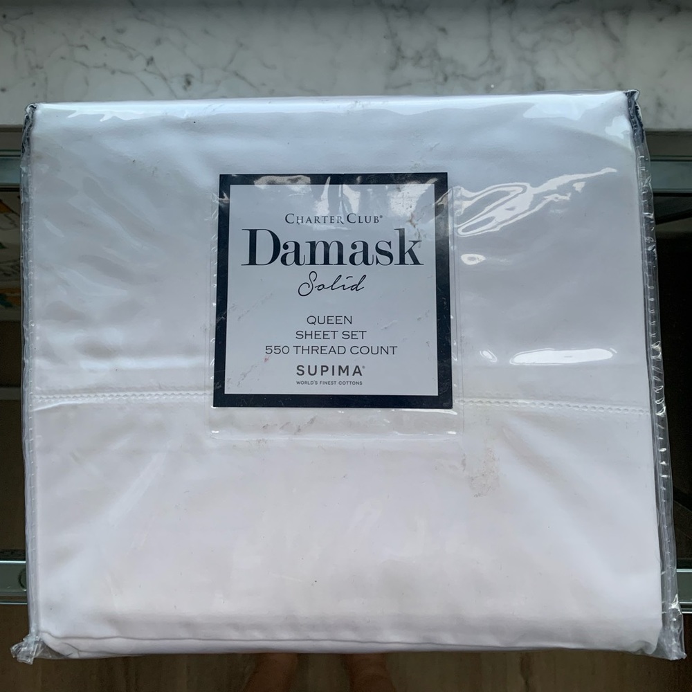 Queen Sheet Set Brand New Charter Club 550 thread